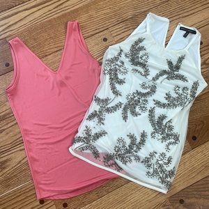 2 WHBM tops XXS soft tank top for layering Excellent condition amazing detailing